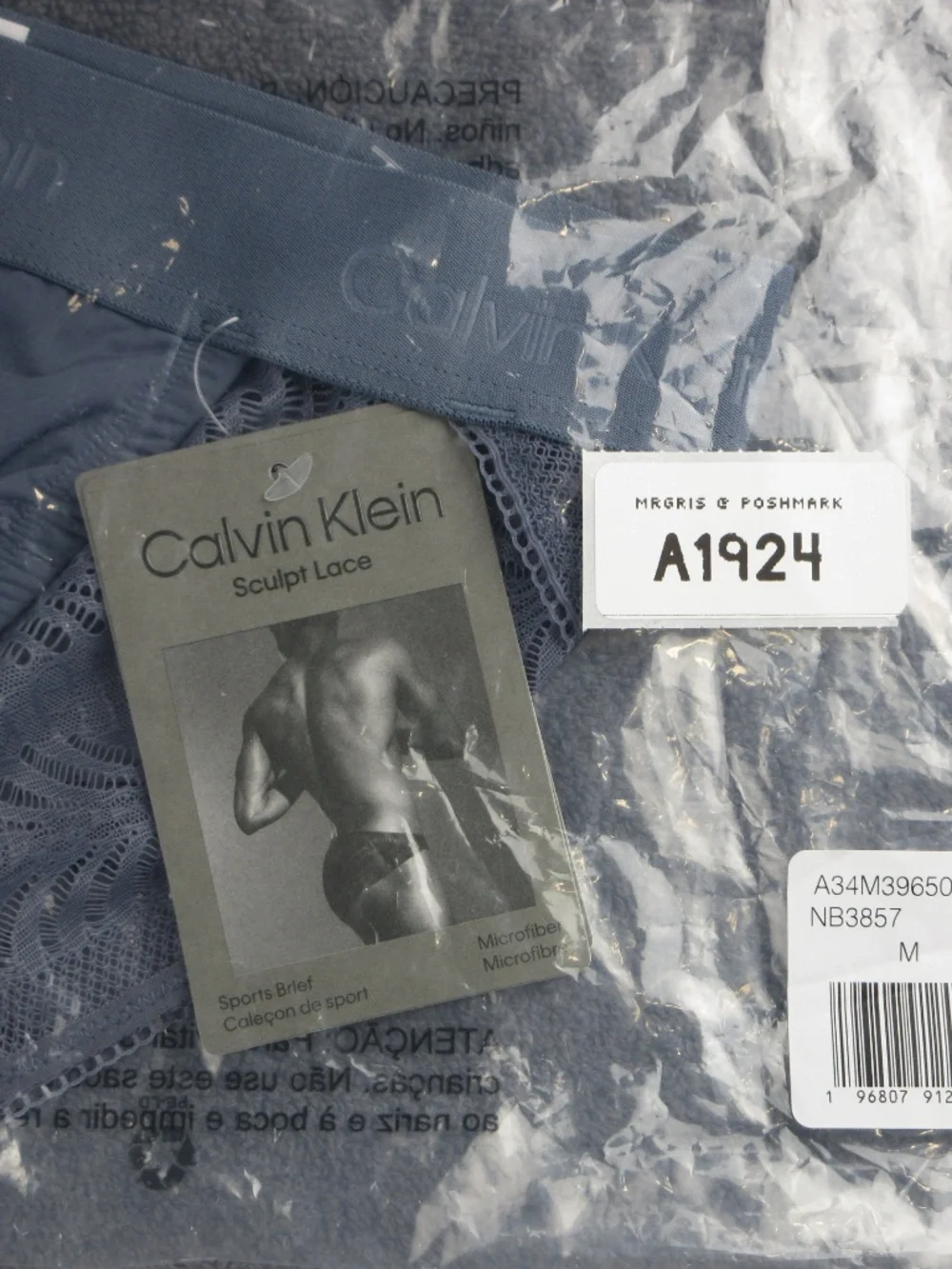 Calvin Klein Sculpt Lace men's sport briefs with lace back panel